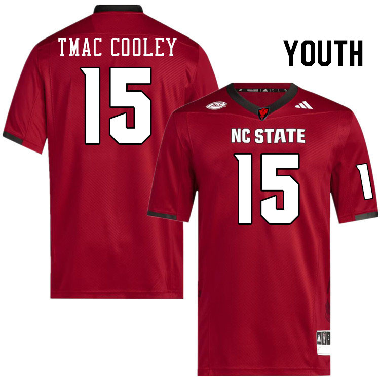 Youth #15 Tamarcus TMac Cooley NC State Wolfpack College Football Jerseys Stitched-Red